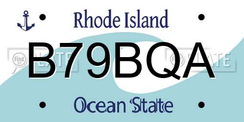 B79BQA Rhode Island License Plate