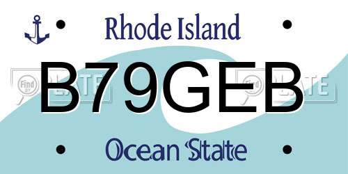 B79GEB Rhode Island License Plate