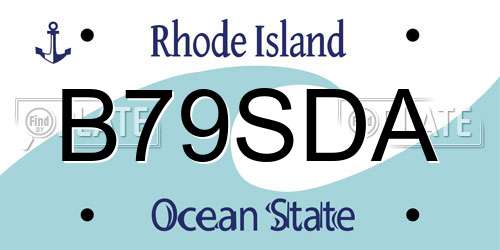 B79SDA Rhode Island License Plate