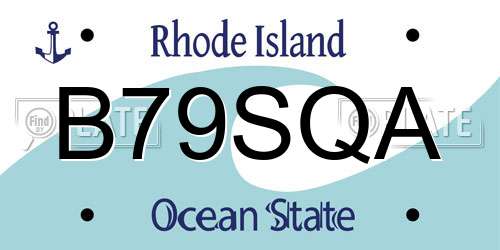 B79SQA Rhode Island License Plate