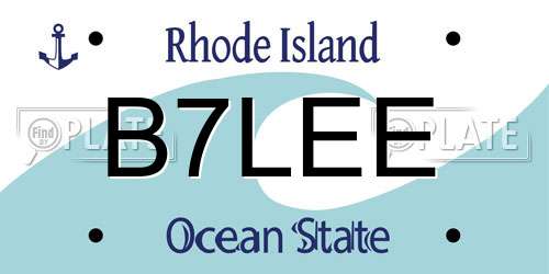 B7LEE Rhode Island License Plate