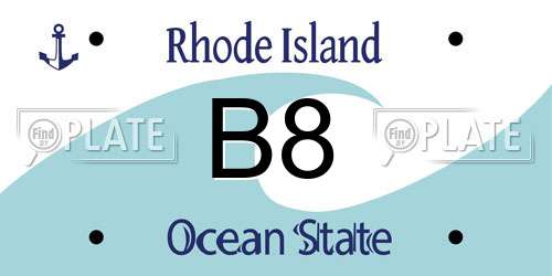 B8 Rhode Island License Plate