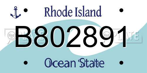 B802891 Rhode Island License Plate