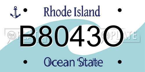 B8043O Rhode Island License Plate