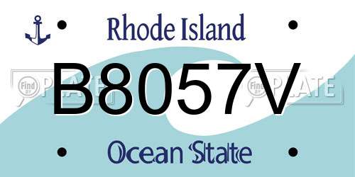 B8057V Rhode Island License Plate