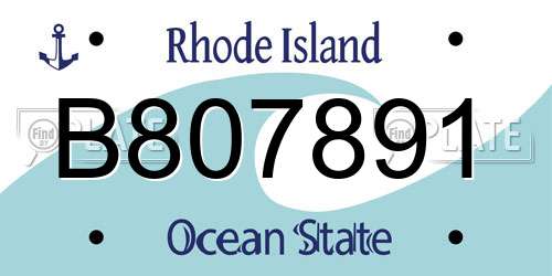 B807891 Rhode Island License Plate