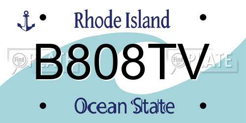 B808TV Rhode Island License Plate