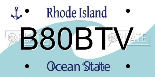 B80BTV Rhode Island License Plate