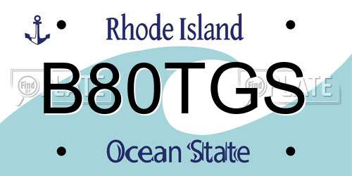 B80TGS Rhode Island License Plate