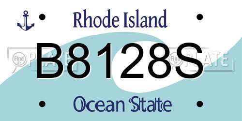 B8128S Rhode Island License Plate