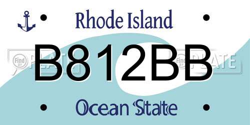 B812BB Rhode Island License Plate