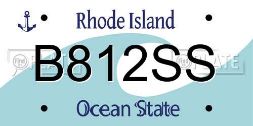 B812SS Rhode Island License Plate