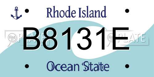 B8131E Rhode Island License Plate
