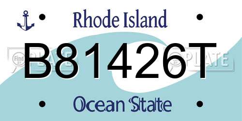 B81426T Rhode Island License Plate