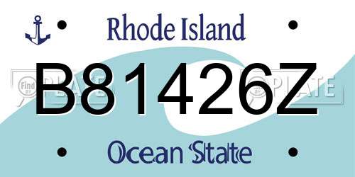 B81426Z Rhode Island License Plate