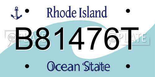 B81476T Rhode Island License Plate