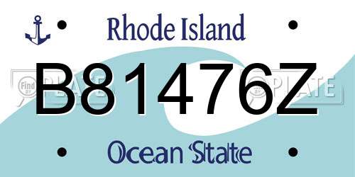 B81476Z Rhode Island License Plate