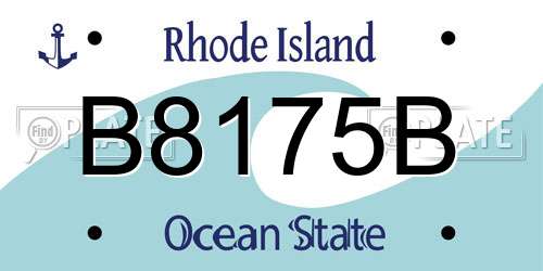 B8175B Rhode Island License Plate