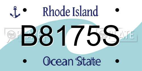 B8175S Rhode Island License Plate