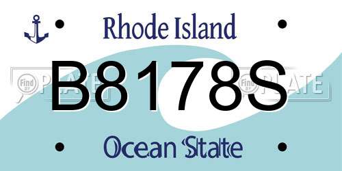 B8178S Rhode Island License Plate