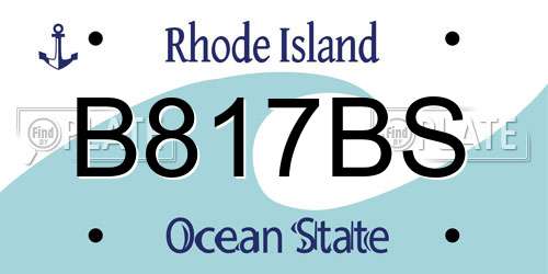 B817BS Rhode Island License Plate