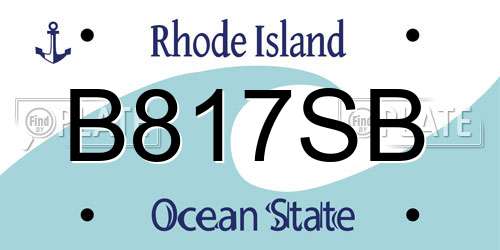 B817SB Rhode Island License Plate