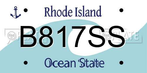 B817SS Rhode Island License Plate