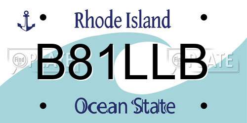 B81LLB Rhode Island License Plate