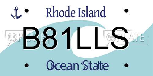 B81LLS Rhode Island License Plate