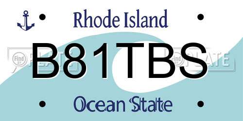 B81TBS Rhode Island License Plate