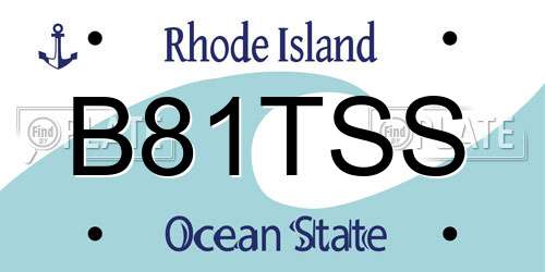 B81TSS Rhode Island License Plate