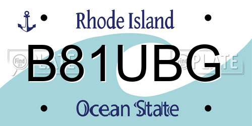 B81UBG Rhode Island License Plate