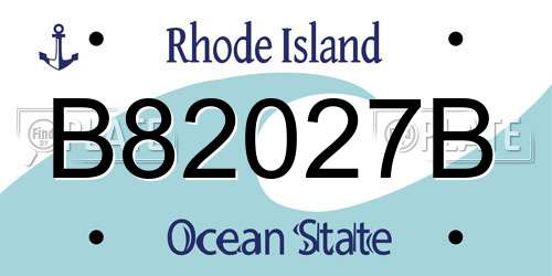 B82027B Rhode Island License Plate