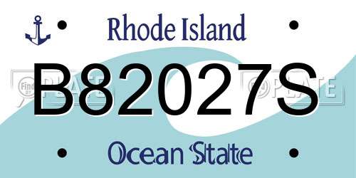 B82027S Rhode Island License Plate