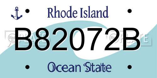 B82072B Rhode Island License Plate