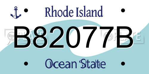 B82077B Rhode Island License Plate