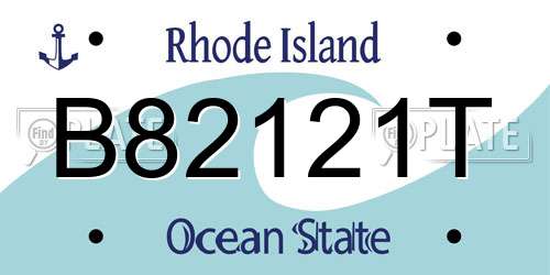 B82121T Rhode Island License Plate
