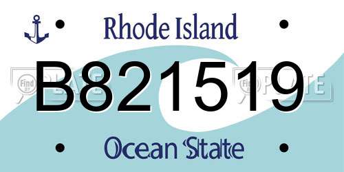 B821519 Rhode Island License Plate