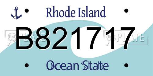B821717 Rhode Island License Plate