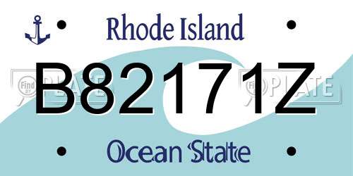 B82171Z Rhode Island License Plate