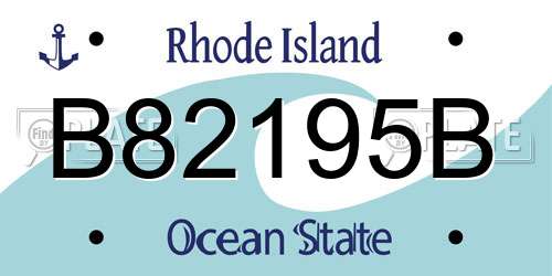 B82195B Rhode Island License Plate