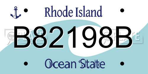 B82198B Rhode Island License Plate