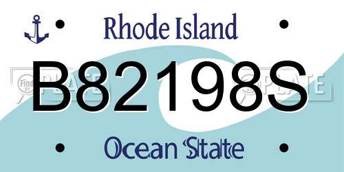 B82198S Rhode Island License Plate