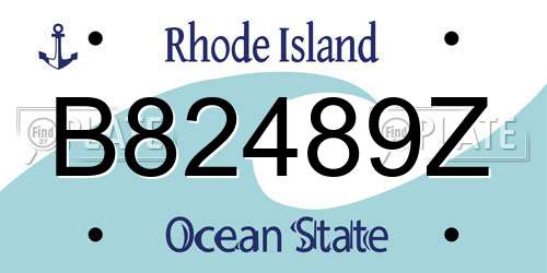 B82489Z Rhode Island License Plate