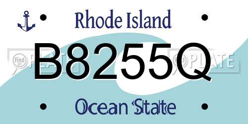 B8255Q Rhode Island License Plate