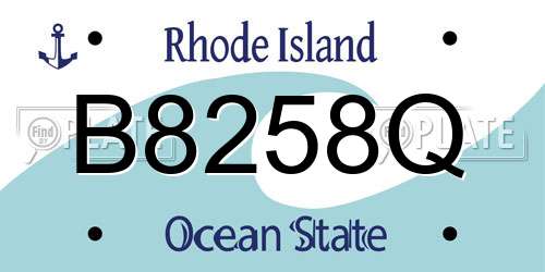 B8258Q Rhode Island License Plate