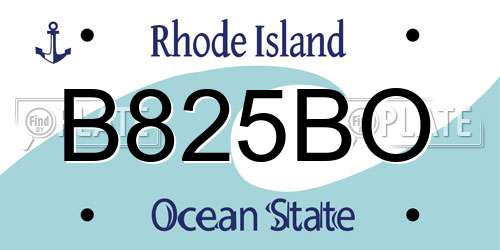 B825BO Rhode Island License Plate
