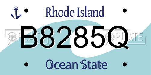 B8285Q Rhode Island License Plate