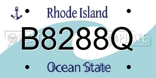 B8288Q Rhode Island License Plate