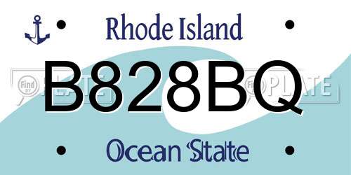B828BQ Rhode Island License Plate